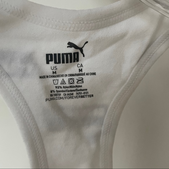 New Puma white sports bra size Medium - Picture 2 of 5